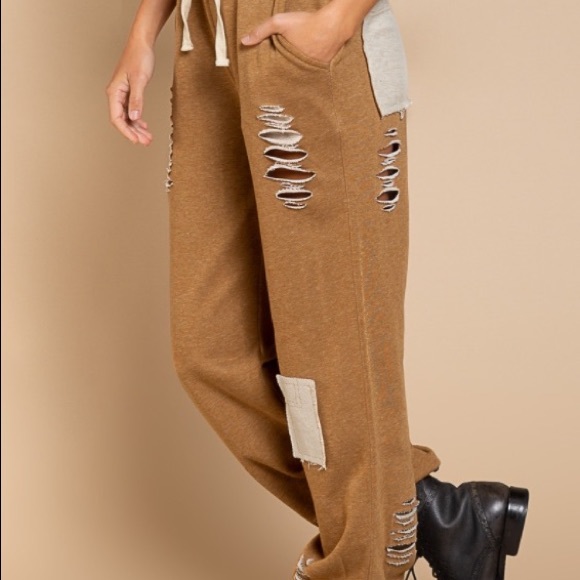 Distressed Joggers Double Latte - Picture 7 of 7